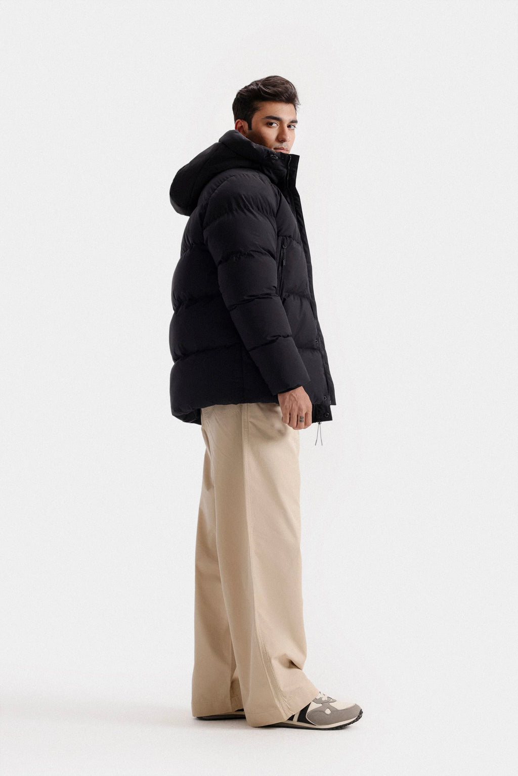 Quilted Puffer Jacket With Hood