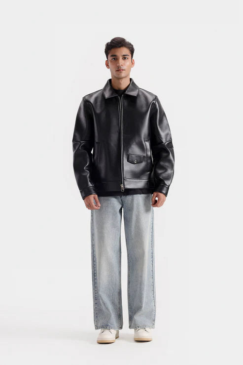 faux Leather Biker Jacket